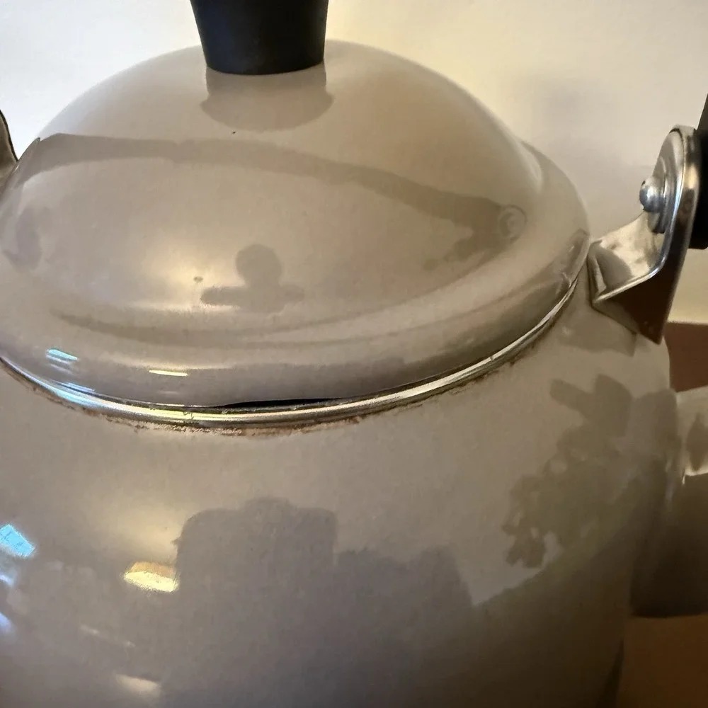 Le Creuset Demi Tea Kettle Pot 1.25 Qt Light Dark  Gray Enamel Steel - READ